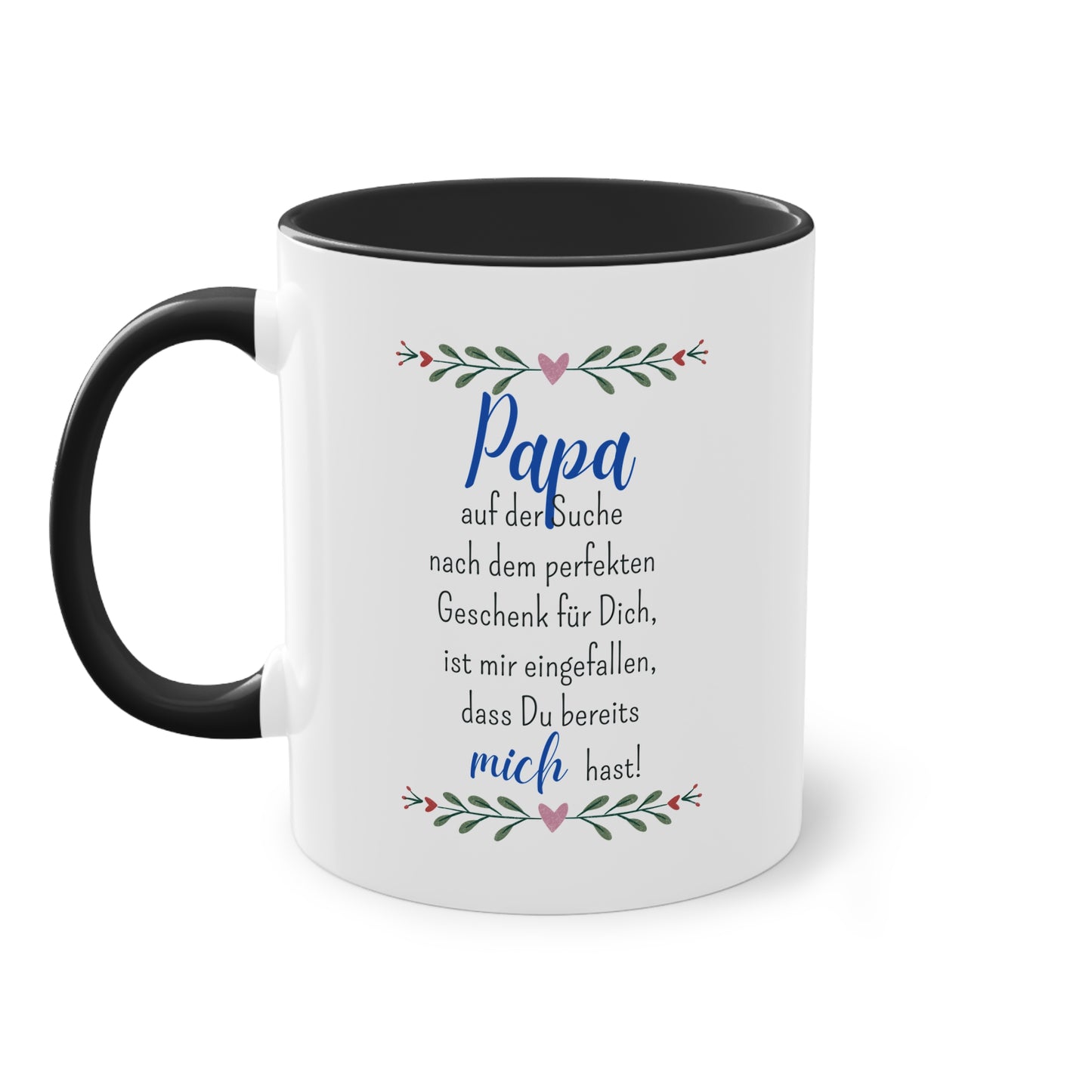 Papa auf der Suche nach dem perfekten Geschenk... - Zwei-Ton-Tasse