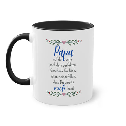 Papa auf der Suche nach dem perfekten Geschenk... - Zwei-Ton-Tasse
