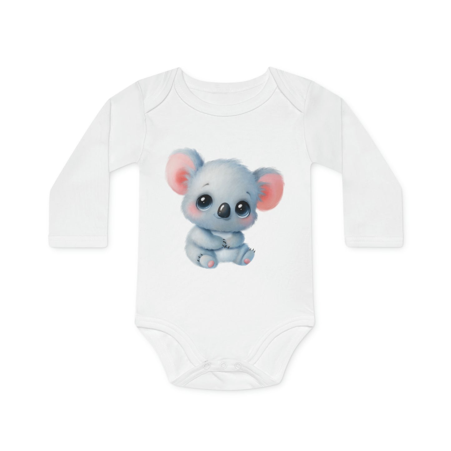 Organic long sleeve baby romper - Koala