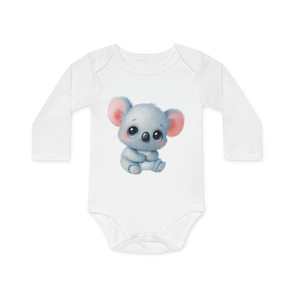 Organic long sleeve baby romper - Koala