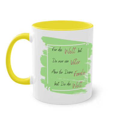 To the world you are just a father but to your family - two tone coffee mug