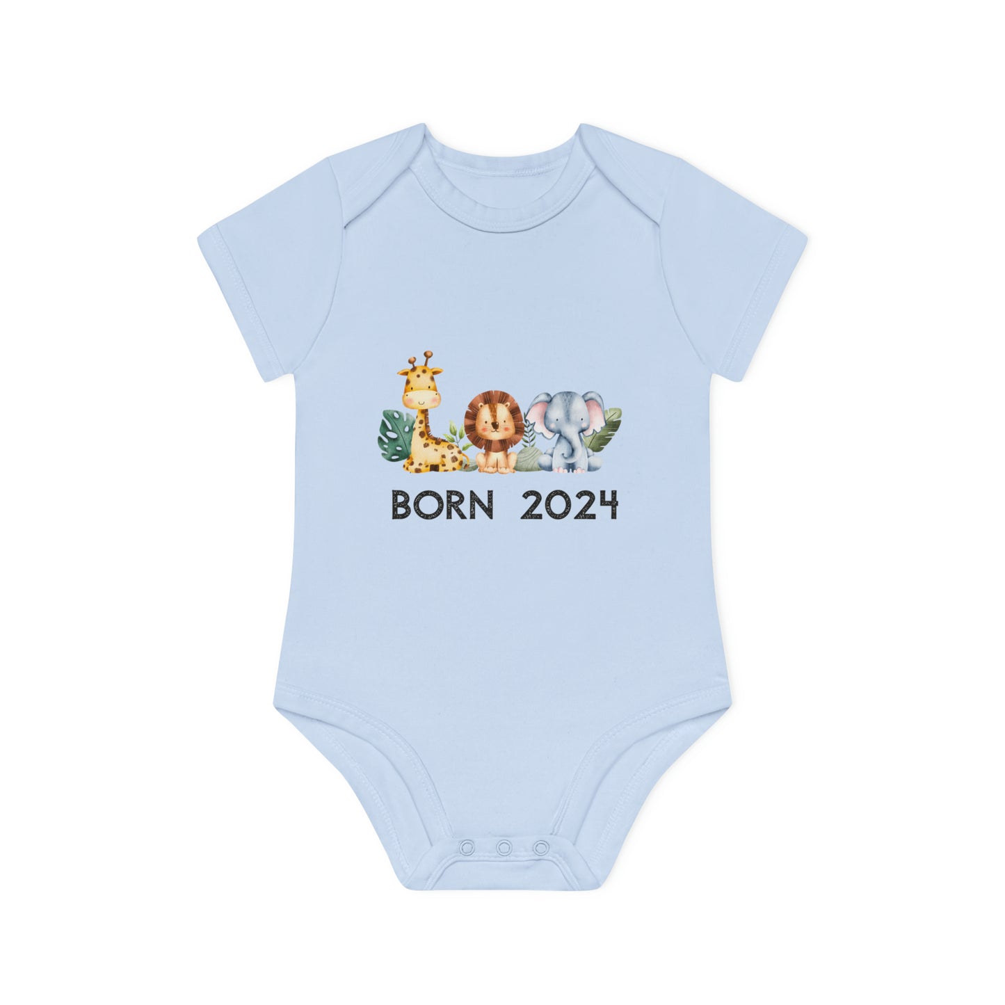 Short-sleeved organic bodysuits - born 2024 (variant animals 2)