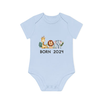 Short-sleeved organic bodysuits - born 2024 (variant animals 2)