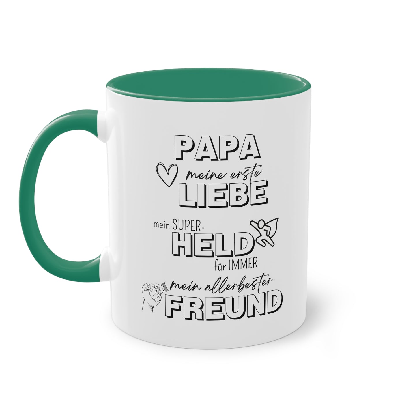 Papa, Liebe, Held, Freund - Zwei-Ton-Tasse