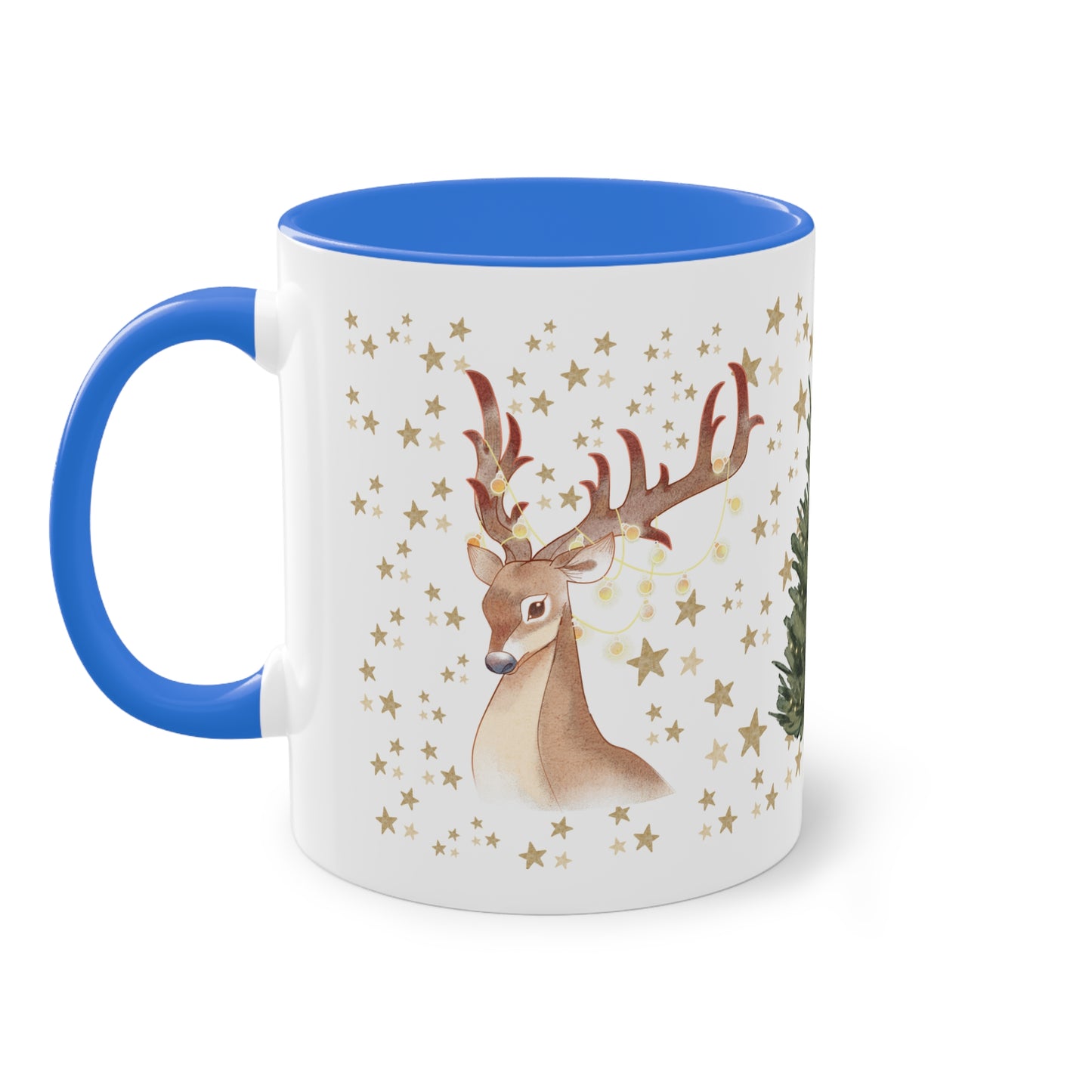 weihnachtliche Rentiere - Zwei-Ton-Kaffeetasse