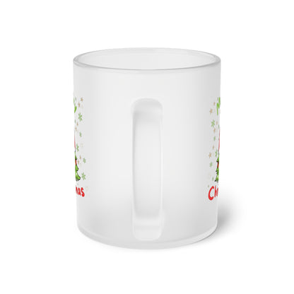 Merry Christmas Wichtel mit Tannenbaum - Milchglas Tasse