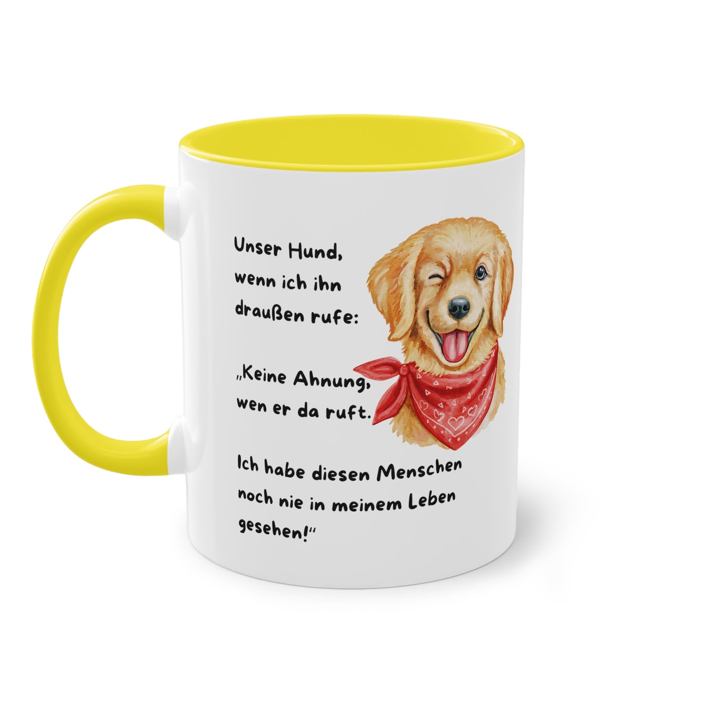 Unser Hund, wenn ich ihn draußen rufe - Zwei-Ton-Kaffeetasse