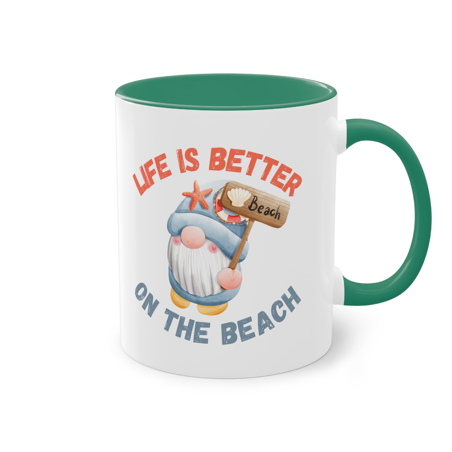 Life is better on the beach - Zwei-Ton-Kaffeetasse