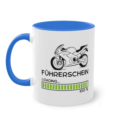 Motorrad Führerschein loading - Zwei-Ton-Tasse