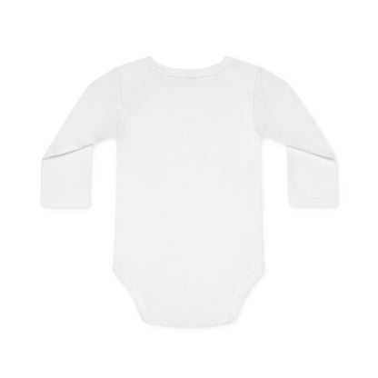 Organic long sleeve baby romper - of course I'm cute look at my daddy (variant 2)