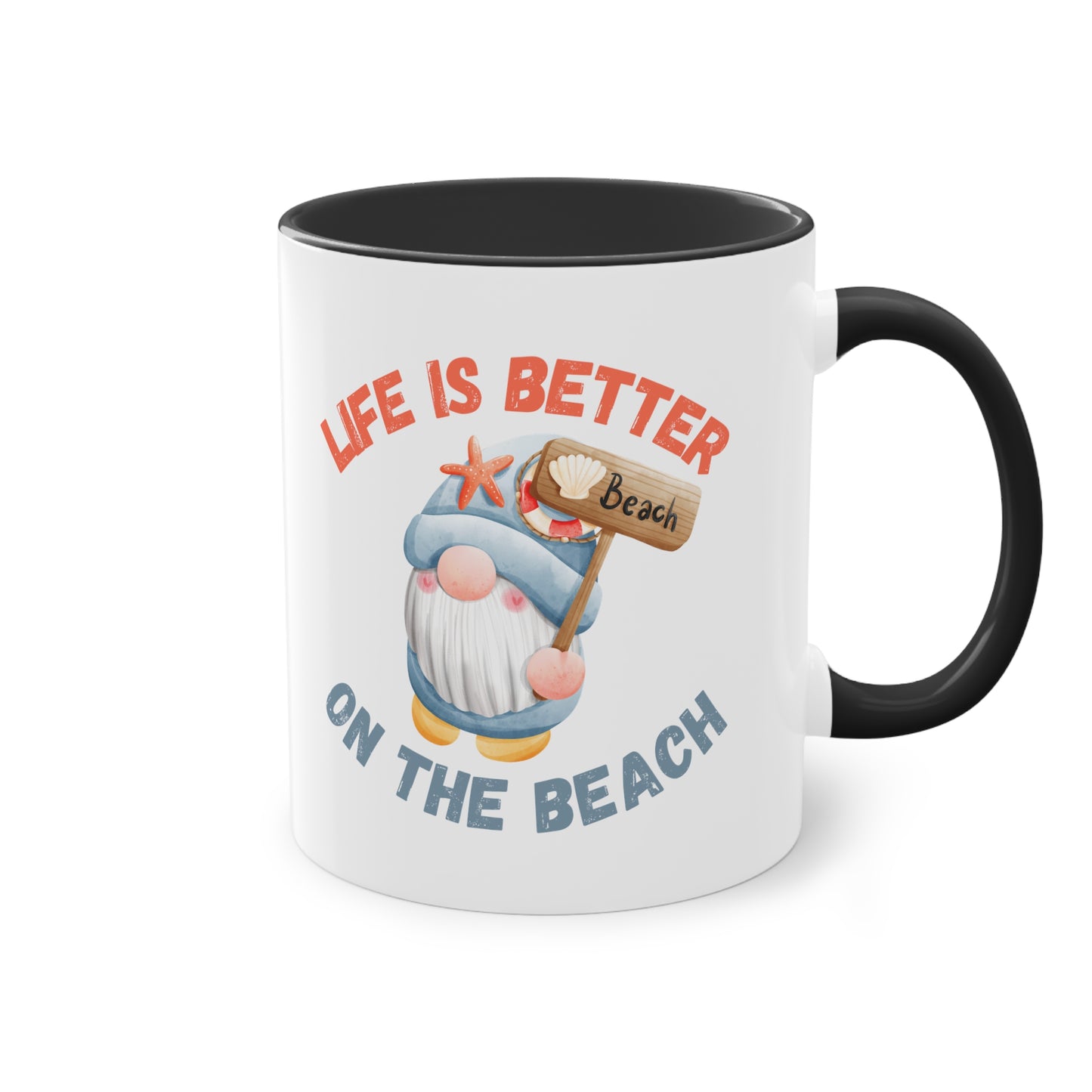 Life is better on the beach - Zwei-Ton-Kaffeetasse