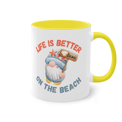 Life is better on the beach - Zwei-Ton-Kaffeetasse