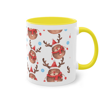 weihnachtliche Rentiere - Zwei-Ton-Kaffeetasse