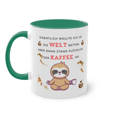 Eigentlich wollte ich die Welt retten - Zwei-Ton-Kaffeetasse