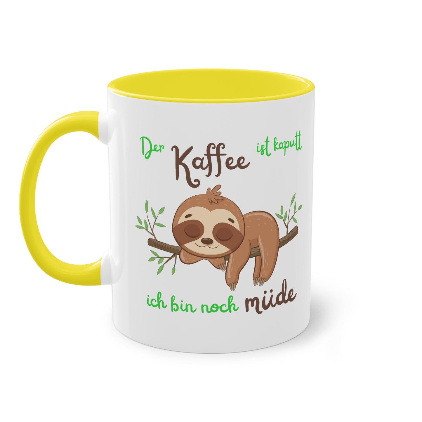 Der Kaffee ist kaputt ich bin noch müde (2) - Zwei-Ton-Kaffeetasse