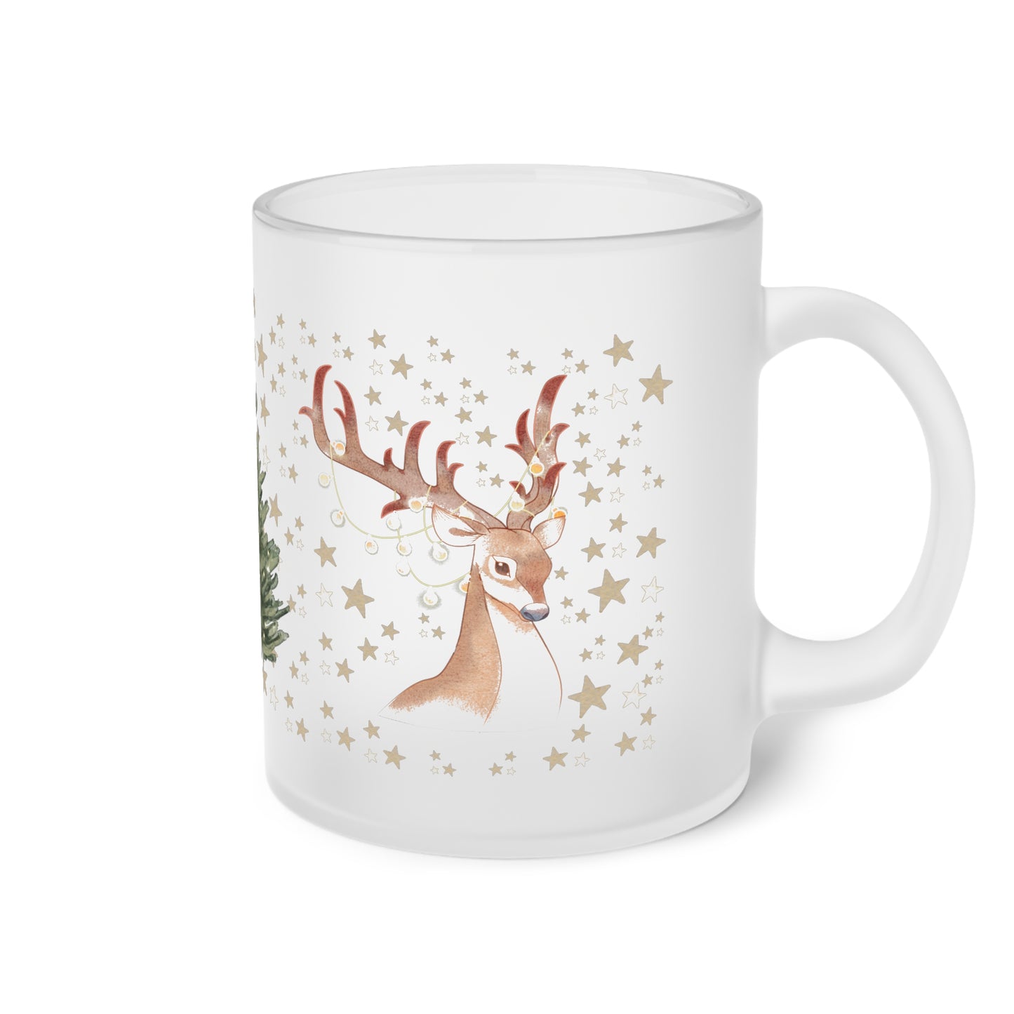 weihnachtliche Rentiere - Milchglas Tasse