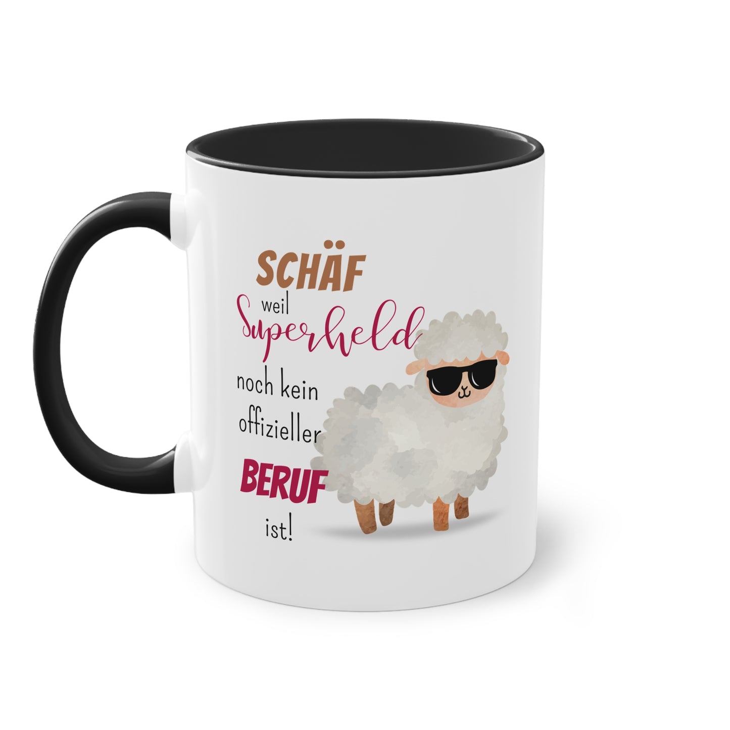 Schäf weil Superheld noch kein offizieller Beruf ist! - Zwei-Ton-Tasse