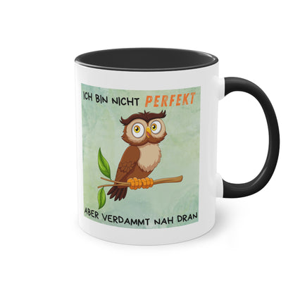 Ich bin nicht perfekt aber verdammt nah dran - Zwei-Ton-Kaffeetasse