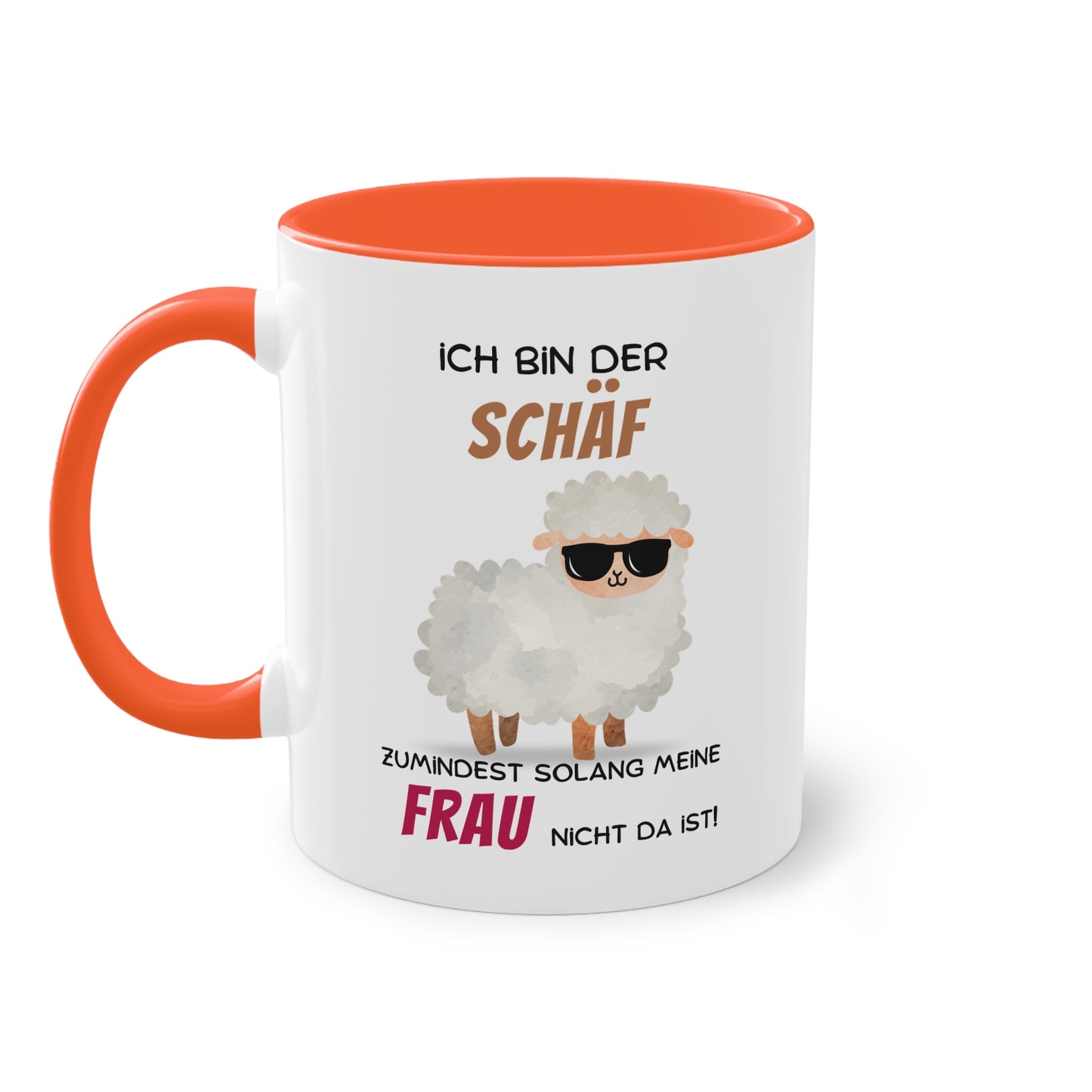 Ich bin der Schäf zumindest solange meine Frau nicht da ist - Zwei-Ton-Tasse