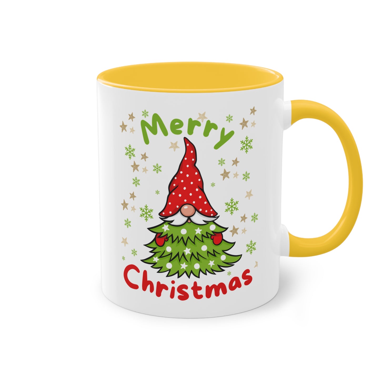 Merry Christmas Wichtel mit Tannenbaum - Zwei-Ton-Kaffeetasse