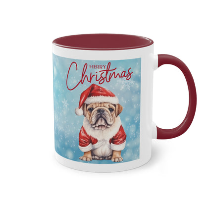 Hund Merry Christmas (4) - Zwei-Ton-Kaffeetasse