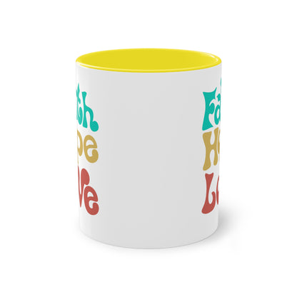 Faith, Hope, Love - Zwei-Ton-Kaffeetasse