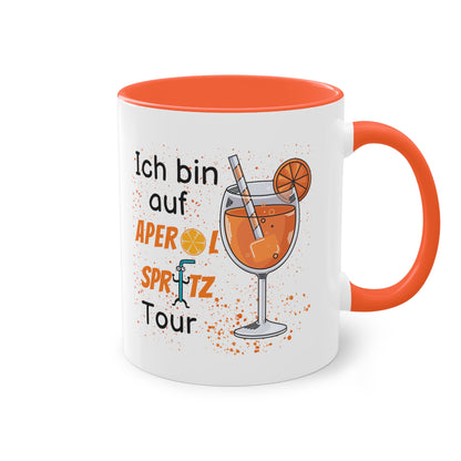 Ich bin auf Aperol Spritz Tour - Zwei-Ton-Kaffeetasse