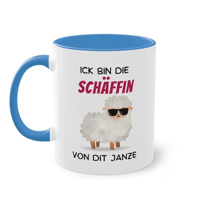 Ick bin die Schäffin von dit Janze - Zwei-Ton-Tasse