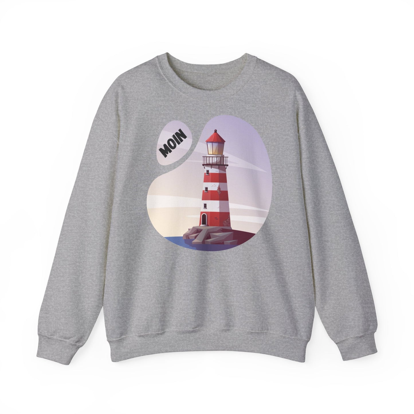 Unisex Sweatshirt -  Moin mit Leuchtturm (bunt)