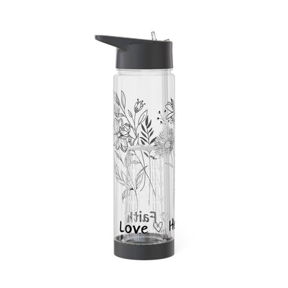 Love, Hope, Faith - Infuser-Wasserflasche