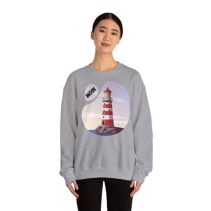 Unisex Sweatshirt -  Moin mit Leuchtturm (bunt)