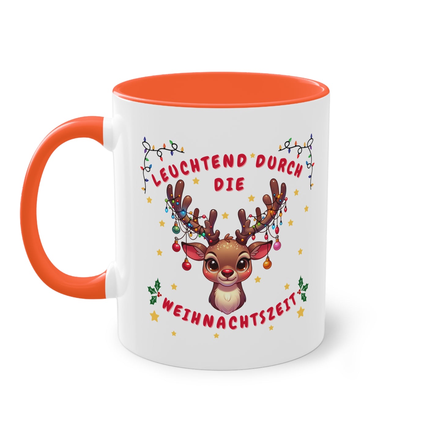 Leuchtend durch die Weihnachtszeit - Zwei-Ton-Kaffeetasse