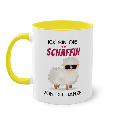 Ick bin die Schäffin von dit Janze - Zwei-Ton-Tasse