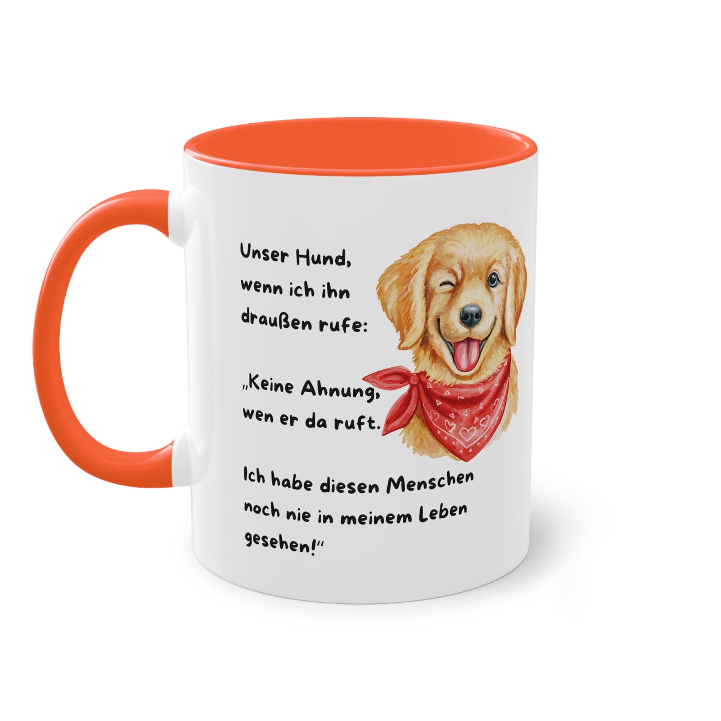 Unser Hund, wenn ich ihn draußen rufe - Zwei-Ton-Kaffeetasse