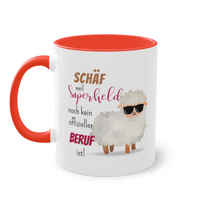 Schäf weil Superheld noch kein offizieller Beruf ist! - Zwei-Ton-Tasse