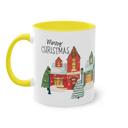 Merry Christmas Landschaft - Zwei-Ton-Kaffeetasse