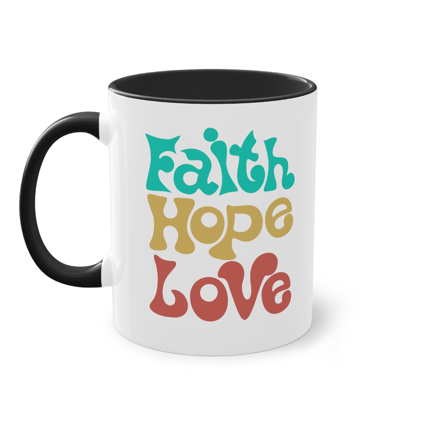 Faith, Hope, Love - Zwei-Ton-Kaffeetasse