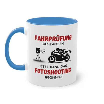 Motorrad Fahrprüfung bestanden - Zwei-Ton-Tasse