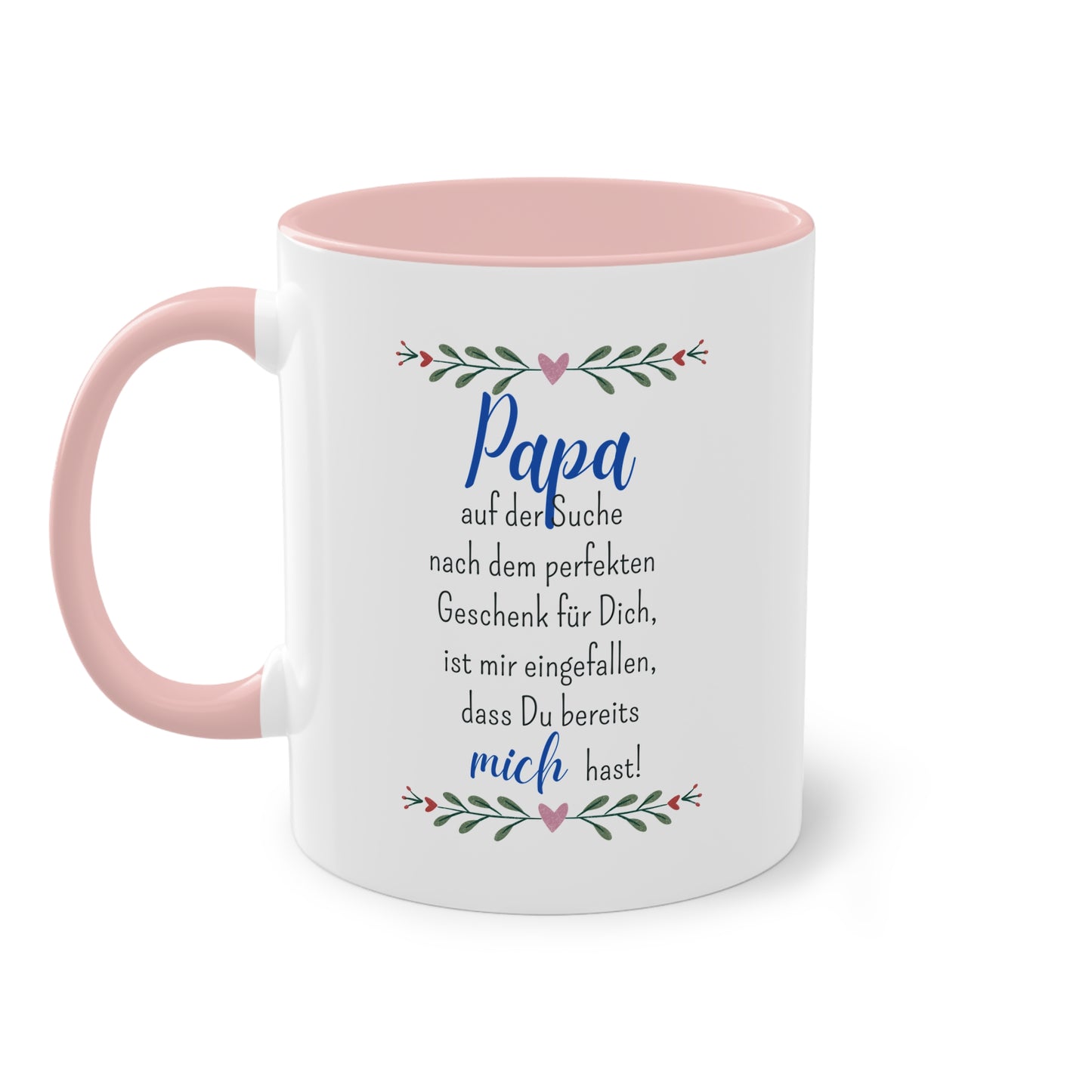 Papa auf der Suche nach dem perfekten Geschenk... - Zwei-Ton-Tasse