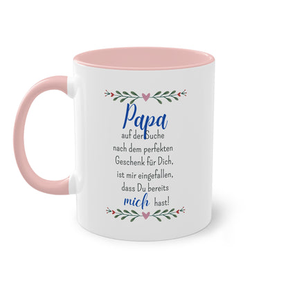 Papa auf der Suche nach dem perfekten Geschenk... - Zwei-Ton-Tasse