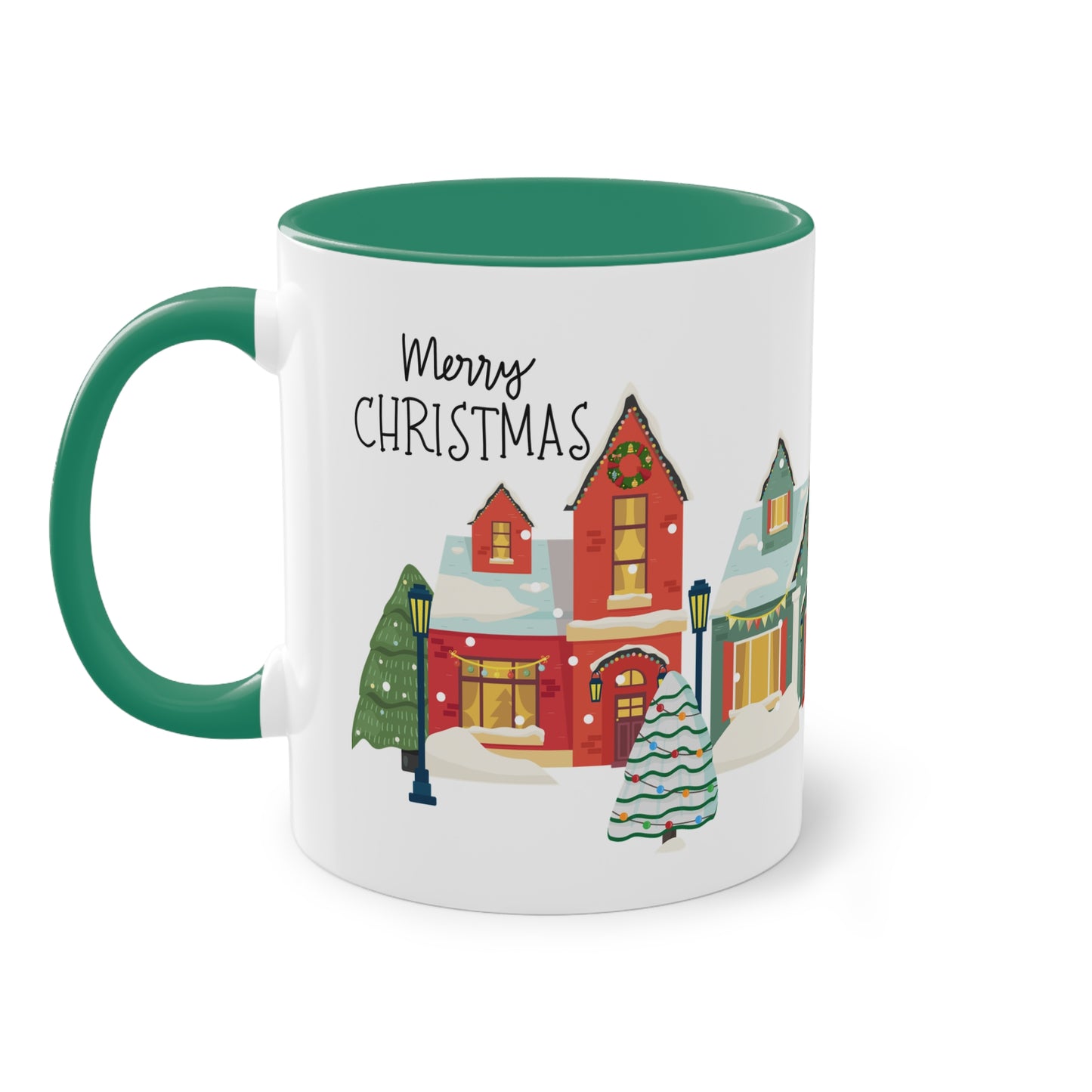 Merry Christmas Landschaft - Zwei-Ton-Tasse