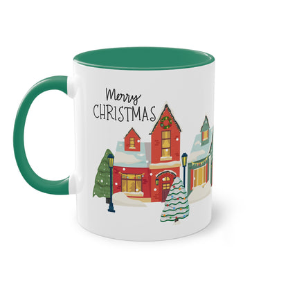 Merry Christmas Landschaft - Zwei-Ton-Tasse