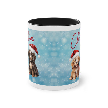 Hund Merry Christmas (3) - Zwei-Ton-Kaffeetasse