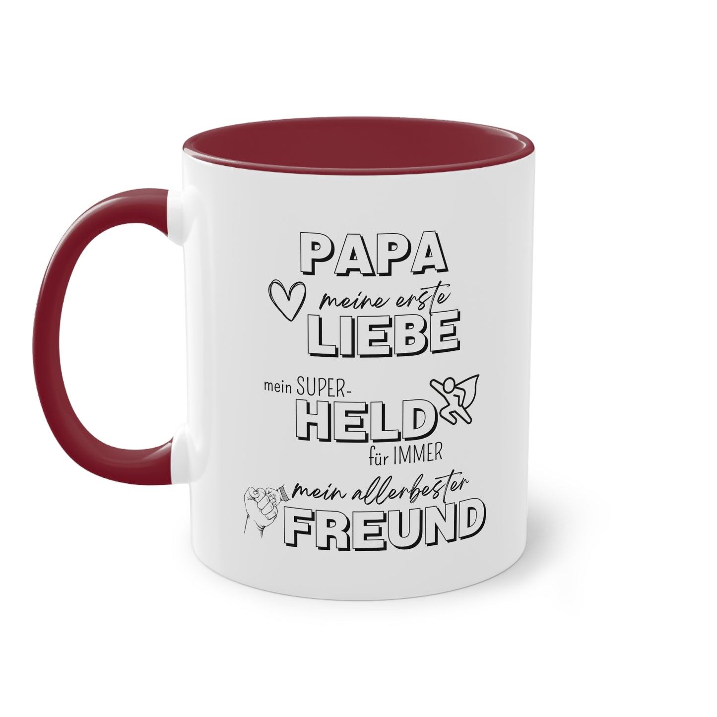 Papa, Liebe, Held, Freund - Zwei-Ton-Tasse