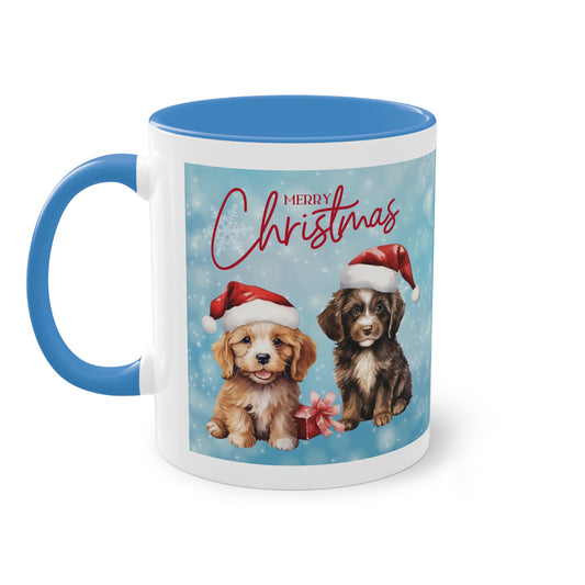 Hund Merry Christmas (3) - Zwei-Ton-Kaffeetasse