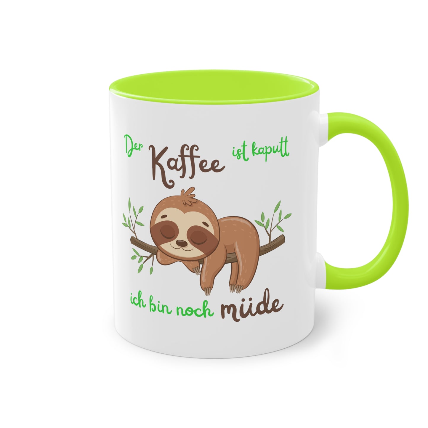 Der Kaffee ist kaputt ich bin noch müde (2) - Zwei-Ton-Kaffeetasse