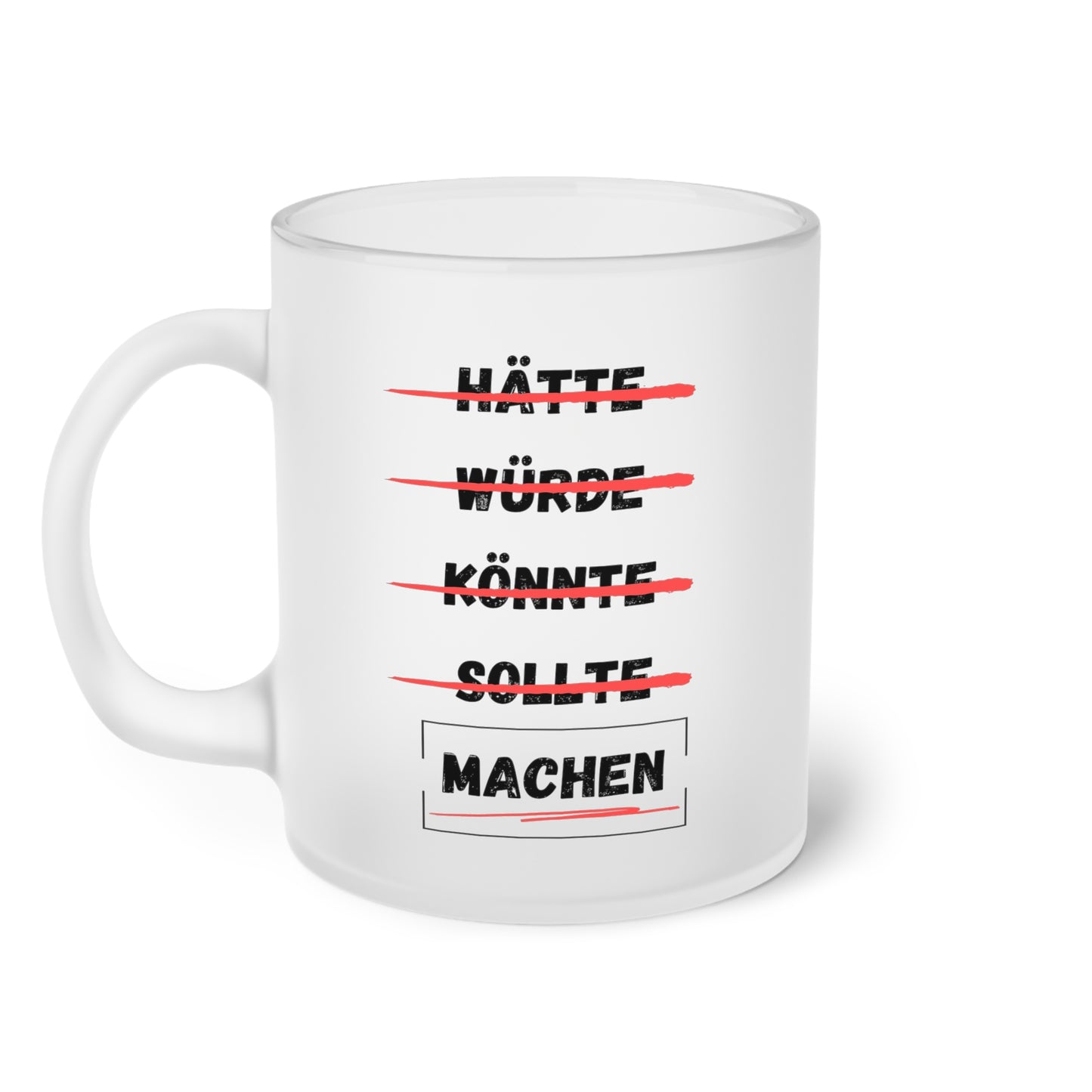 Hätte, würde, könnte, sollte, machen (2) - Milchglas Tasse