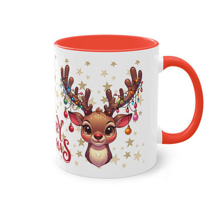 Merry Christmas Rentier - Zwei-Ton-Kaffeetasse