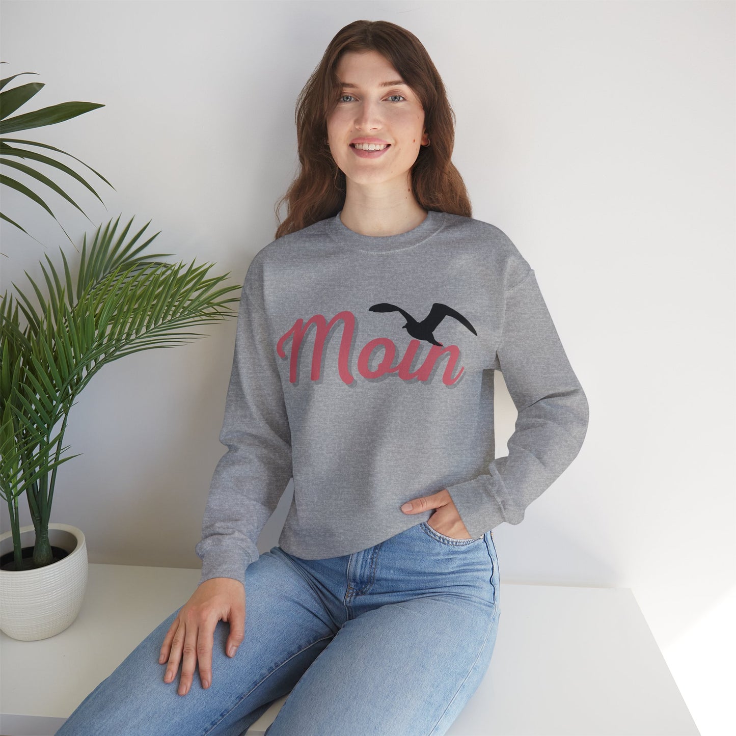 Unisex Sweatshirt - Moin mit Möwe