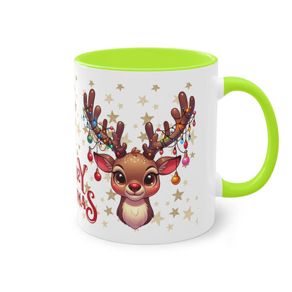 Merry Christmas Rentier - Zwei-Ton-Kaffeetasse